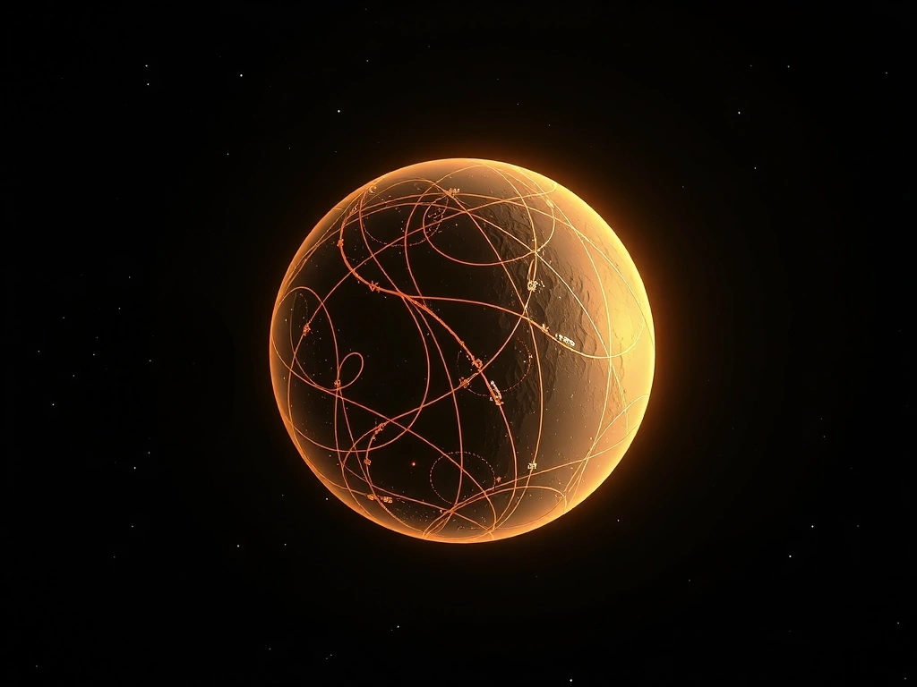 Orb reacting to gravitational fields with procedural shader.
