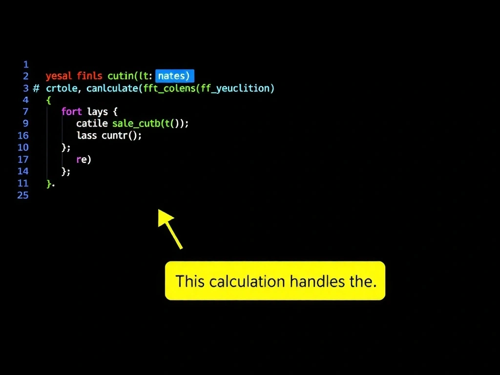 Code snippet with annotation